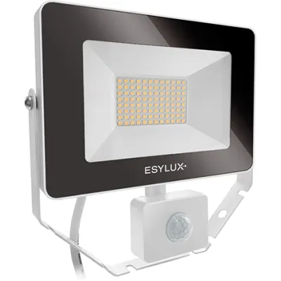 ESYLUX LED-Strahler AFL BASIC EL10810848 | 30W 3000K 3000lm | Bewegungsmelder | IP65 | Aluminium weiß | Außenwandleuchte