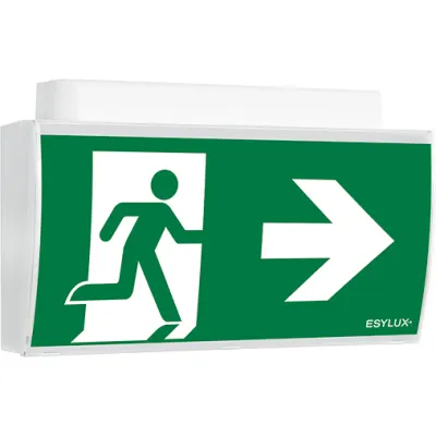 ESYLUX LED-Notleuchte EN10061806 | 3h/8h Notlichtdauer | 24m Erkennungsweite | Wandmontage | IP54 | 4W | weiß