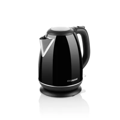 Hyundai Wasserkocher HYUVK302B | Edelstahl | 1,7 Liter | 2200W | automatischer Abschaltfunktion | Schwarz/Silber