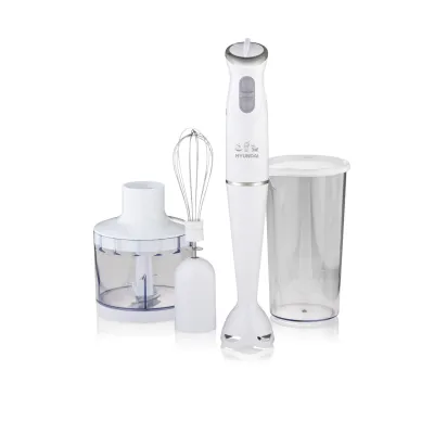 Hyundai Stabmixer-Set 3-in-1 HB983 | 380 Watt | stufenlos | Rührbesen | Zerkleinerer | Kunststoff | Weiß