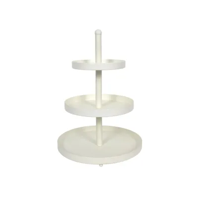 Etagere Metall 35cm 3Etag weiß