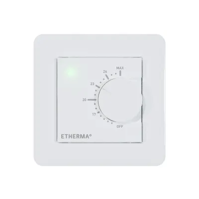 ETHERMA eTWIST-BASIC-1 41278 Schaltereinbauthermostat | Raum- & Fußboden-Thermostat | 230V | 16A | App-Steuerung | weiß
