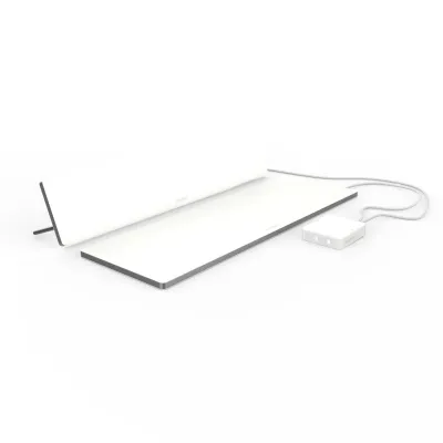 ETHERMA Arbeitsplatzheizung Set LAVA-DESK-ZONE-W 46380 | Infrarot Heizpaneel 140W | Timer | Dimmbar | 85°C | 230V | Weiß