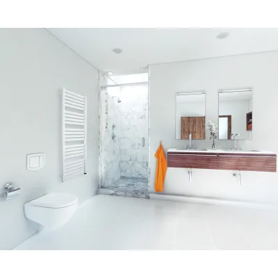 ETHERMA Badheizkörper BHK-53/78 40540 | Elektrisch 400W 230V | Frostschutz | 530x780x85mm | Metall | Verkehrsweiß