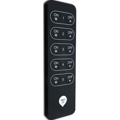 ETHERMA Funk-Handsender LAVA-FHS-LED 40468 | für Dimmer LAVA-DIMM-LED | 868 MHz | 5 Geräte steuerbar | Schwarz