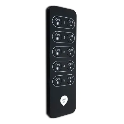 ETHERMA Funk-Handsender LAVA-FHS-LED 40468 | für Dimmer LAVA-DIMM-LED | 868 MHz | 5 Geräte steuerbar | Schwarz
