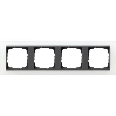 GIRA Abdeckrahmen 021424 | 4-fach | Event Serie | bruchsicher | Unterputz | Kunststoff | opak weiß | Anthrazit