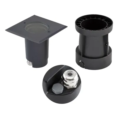 EVN Bodeneinbauleuchte 679435EVA | LED GU10 Fassung | schwenkbar | IP67 | 120x120 mm | Edelstahl/Alu | anthrazit