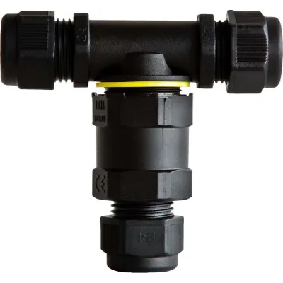 EVN T-Abzweig Schraubmuffe SMT683-P | 3-polig | IP68 | max. 250V 20A | Kabelverbinder Kunststoff | 8-12mm | grau