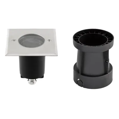 EVN Bodeneinbauleuchte 230V | GU10 35W | IP67 | schwenkbar | quadratisch | Edelstahl | überfahrbar | 120x120mm