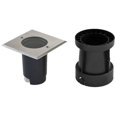 EVN Bodeneinbauleuchte 230V | GU10 35W | IP67 | schwenkbar | quadratisch | Edelstahl | überfahrbar | 120x120mm