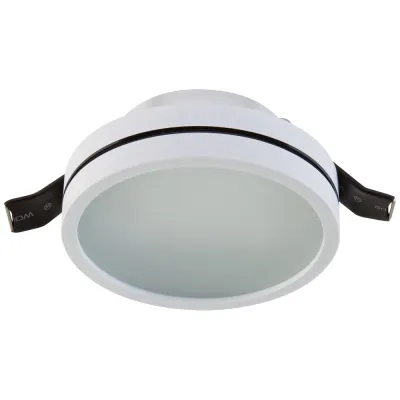 EVN Einbau-Deckenleuchte 658001 | Einbaustrahler rund GX5,3 | IP65 | 12V | max. 50W | Aluminium weiß | Ø 86mm | Opalglas