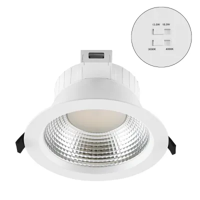 EVN LED Deckeneinbauleuchte DSR54190125 | 13,5-18,5W | 3000-4000K | 2403lm | IP54 | Einbaustrahler | Ø190mm | weiß