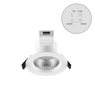 EVN LED Deckeneinbauleuchte DSR54070125 | rund | 5W/7,5W | 917lm | 3000-4000K CCT | IP54 | austauschbare LED | weiß