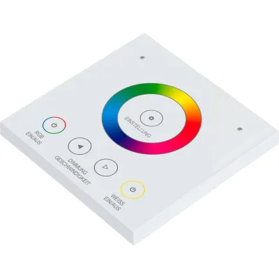 EVN Lichttechnik Funk-Wandpanel WP-RGBW-w | 433,9 MHz | für RGBW-Controller | 20m Reichweite | IP20 | Wandmontage | Weiß