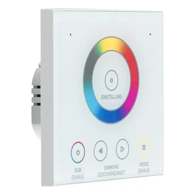 EVN Lichttechnik Funk-Wandpanel WP-RGBW-w | 433,9 MHz | für RGBW-Controller | 20m Reichweite | IP20 | Wandmontage | Weiß