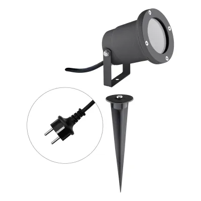 EVN Gartenspot 545235 | LED Außenstrahler GU10 | Erdspieß & Montagebügel | IP54 | Aluminium anthrazit | max. 11W