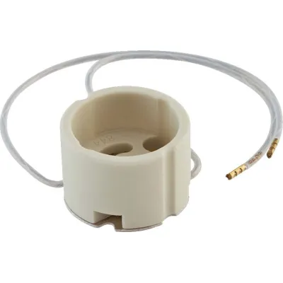 EVN HV-Einbaufassung .100 | GU10/GZ10 | 230V 50W | Keramik/Metall | Kabellänge 140mm | Weiß