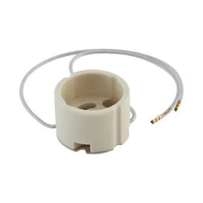 EVN HV-Einbaufassung .100 | GU10/GZ10 | 230V 50W | Keramik/Metall | Kabellänge 140mm | Weiß