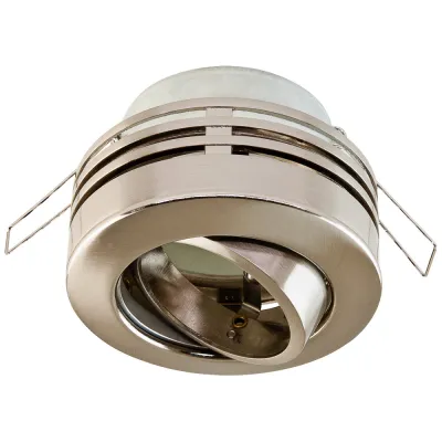 EVN Einbaustrahler 753913 | GU10 Fassung | schwenkbar & drehbar | 50W | Chrom matt gebürstet | IP20