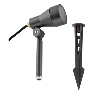 EVN Gartenspot mit Erdspieß LB541511 | Außenstrahler GU10 max. 11W | Aluminium | schwenkbar | IP54 | anthrazit