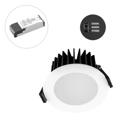 EVN LED Deckeneinbauleuchte L44N100125 | Einbaustrahler 10W | dimmbar | 3000-5700K | 942-1200lm | IP44 | Ø85mm | weiß