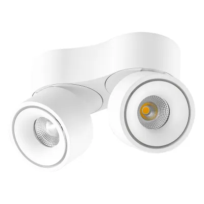 EVN LED-Anbauleuchte | 2x13W | 2240lm | 3000K | dimmbar | drehbar | schwenkbar | Aluminium weiß