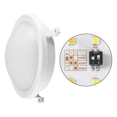EVN LED-Feuchtraumleuchte LAR120125 | 12W | IP54 | 3000-6500K | 1200lm | Ø190mm | Wand- & Deckenmontage | weiß