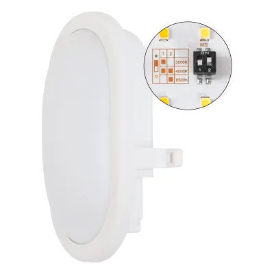 EVN LED-Anbauleuchte LA120125 | 12W | IP54 Feuchtraum geeignet | 3000-6500K CCT | 965lm | oval | Kunststoff | weiß