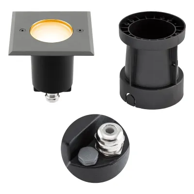 EVN LED Bodeneinbauleuchte 679435EVA527 | 4,6W 230V | 355lm 2700K warmweiß | IP67 | schwenkbar | 120x120mm | anthrazit