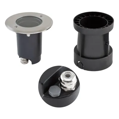 EVN Bodeneinbauleuchte rund | IP67 | GU10 | 35W | schwenkbar | Edelstahl | Ø120mm | befahrbar | ohne Leuchtmittel