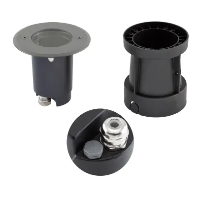 EVN Bodeneinbauleuchte 679235A | LED GU10 Fassung | IP67 | schwenkbar | 35W max. | Edelstahl | Ø120 mm | anthrazit