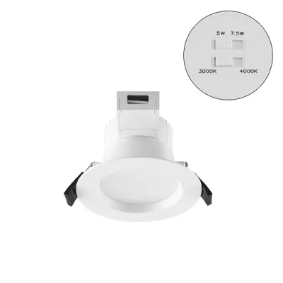 EVN LED Deckeneinbauleuchte DSM54070125 | Downlight rund | 7,5W 3000-4000K CCT | 900lm | IP54 | Einbau 95mm