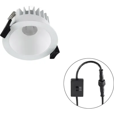 EVN LED Deckeneinbauleuchte C54N06010125 | Downlight 6W | 3000-5700K CCT | dimmbar | rund Ø80mm | IP54 | Aluminium weiß