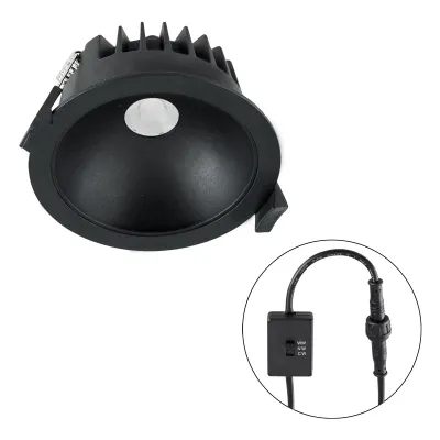 EVN LED Downlight C54N10090925 | Einbauleuchte 10W | 3000–5700K CCT | dimmbar | IP54 | UGR 19 | 90mm | schwarz