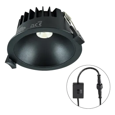 EVN LED Downlight C54N10090925 | Einbauleuchte 10W | 3000–5700K CCT | dimmbar | IP54 | UGR 19 | 90mm | schwarz