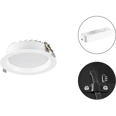 EVN LED Einbaustrahler LN54150125 | 15W | 3000-5700K CCT | dimmbar | rund | IP54 | 1580lm | Aluminium | 145mm | weiß