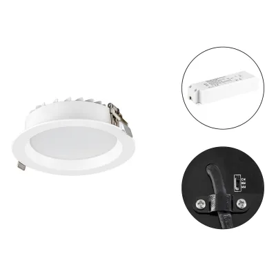 EVN LED Einbaustrahler LN54150125 | 15W | 3000-5700K CCT | dimmbar | rund | IP54 | 1580lm | Aluminium | 145mm | weiß