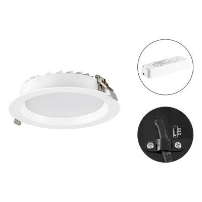 EVN LED Deckeneinbauleuchte LN54250125 | Einbaustrahler 25W | 3000–5700K | dimmbar | IP54 | Ø190mm | weiß