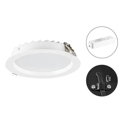 EVN LED Einbauleuchte LN54350125 | Downlight 35W dimmbar | 3000-5700K CCT | 3800lm | IP54 | rund Ø228mm | Aluminium weiß
