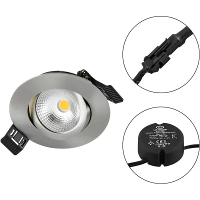 EVN LED Einbauleuchte S061302 | 230V Downlight schwenkbar | 6W | 683lm | 3000K warmweiß | dimmbar | IP54