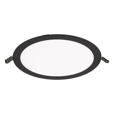 EVN LED Einbaupanel LTR300925 | 300 mm rund | 25W | 2350 lm | 3000-4000K einstellbar | IP54 | Aluminium | schwarz