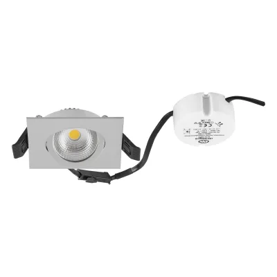 EVN LED Deckeneinbaustrahler E44461502 | 6W | 3000K | 683lm | schwenkbar | IP44 | Aluminium | Chrom matt