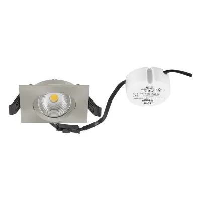 EVN LED-Einbaustrahler E44461302 | 6W 3000K 683lm | schwenkbar | IP44 | Aluminium Edelstahl | COB-LED | dimmbar | rund