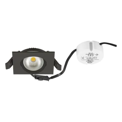 EVN LED Einbaustrahler E44460902 | 6W | 3000K | 683lm | schwenkbar | IP44 | Aluminium | rund | schwarz