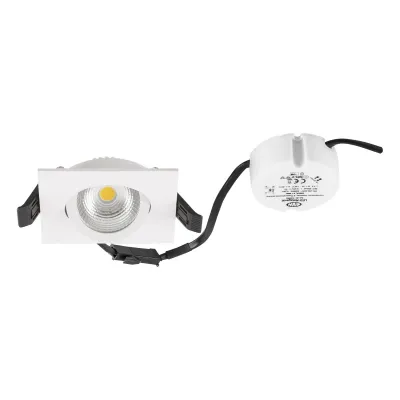EVN LED-Einbaustrahler E44460102 | 6W | 3000K warmweiß | 683lm | schwenkbar | IP44 | Aluminium | weiß