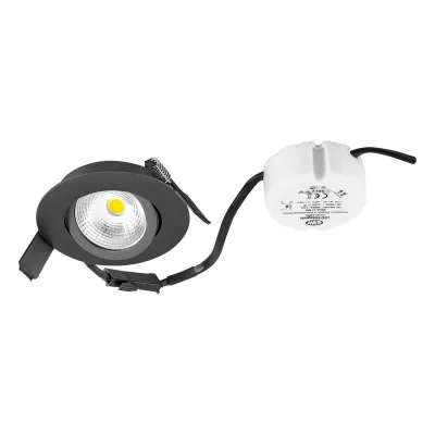 EVN LED Deckeneinbaustrahler E44061602 | 6W | 3000K warmweiß | 683lm | schwenkbar | dimmbar | IP44 | rund | anthrazit
