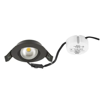 EVN LED Einbaustrahler E44060902 | 6W 3000K 683lm | schwenkbar | rund | IP44 | Aluminium | schwarz