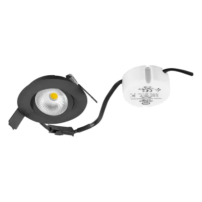 EVN LED Einbaustrahler E44060902 | 6W 3000K 683lm | schwenkbar | rund | IP44 | Aluminium | schwarz