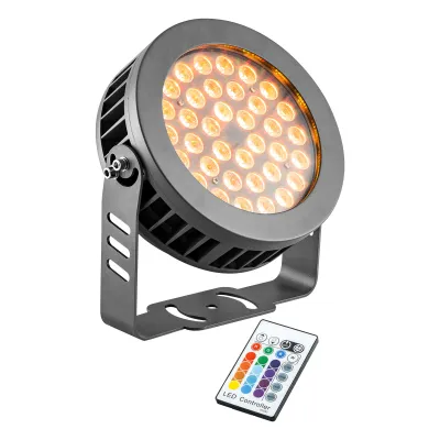 EVN LED Fluter LF65361599 | RGB Wallpainter 36W | IP65 Außenstrahler | 1275lm | Funk-Handsender | anthrazit
